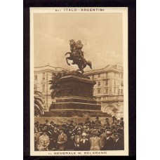 ESTATUA DE BELGRANO RARA TARJETA POSTAL ANTIGUA DE ITALIA